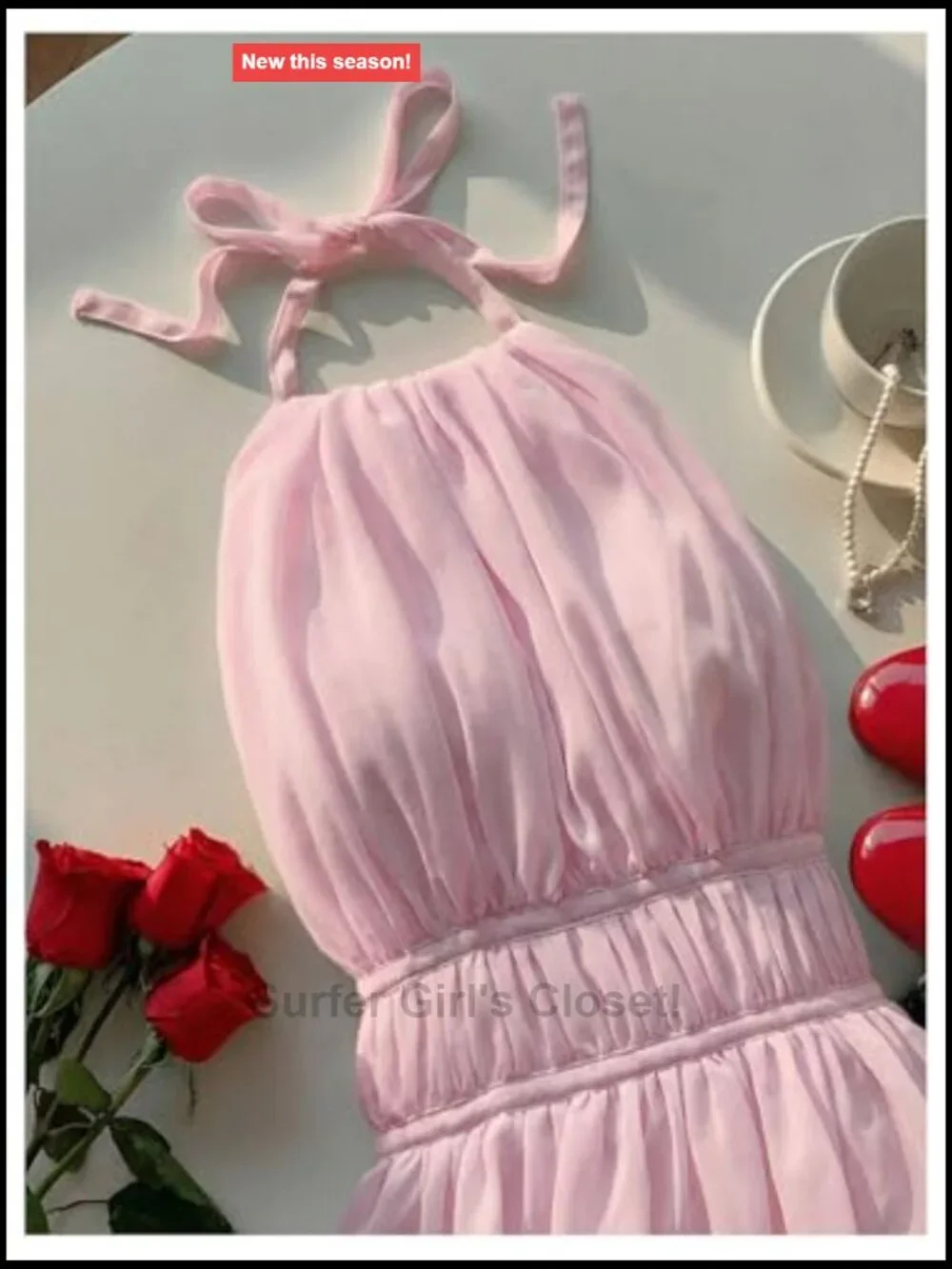 Sleeveless Ruffle Halter Neck Backless Camisole Flowy Summer Top